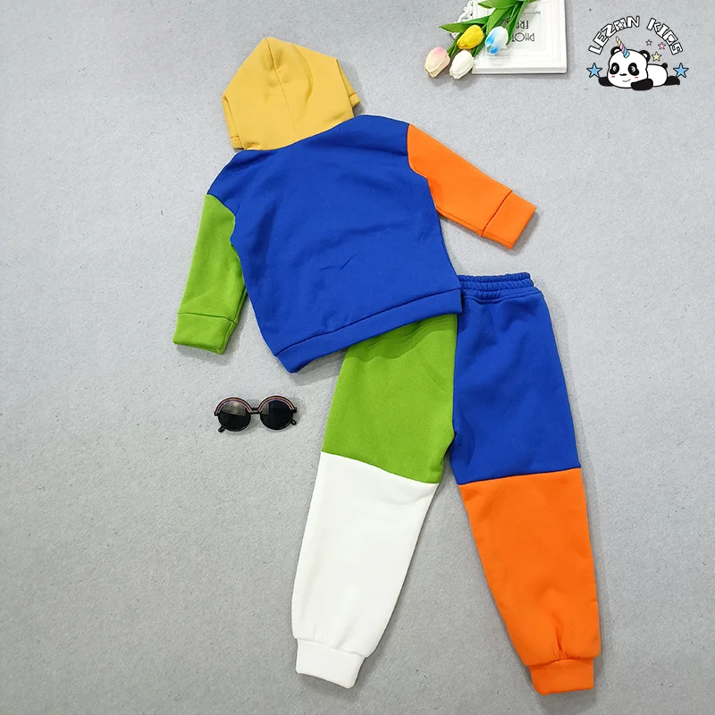 LEZONKIDS - HAPA Customize Children Tracksuit Colorful Hoodie Jogger Kids Clothing Set for Boys Girls